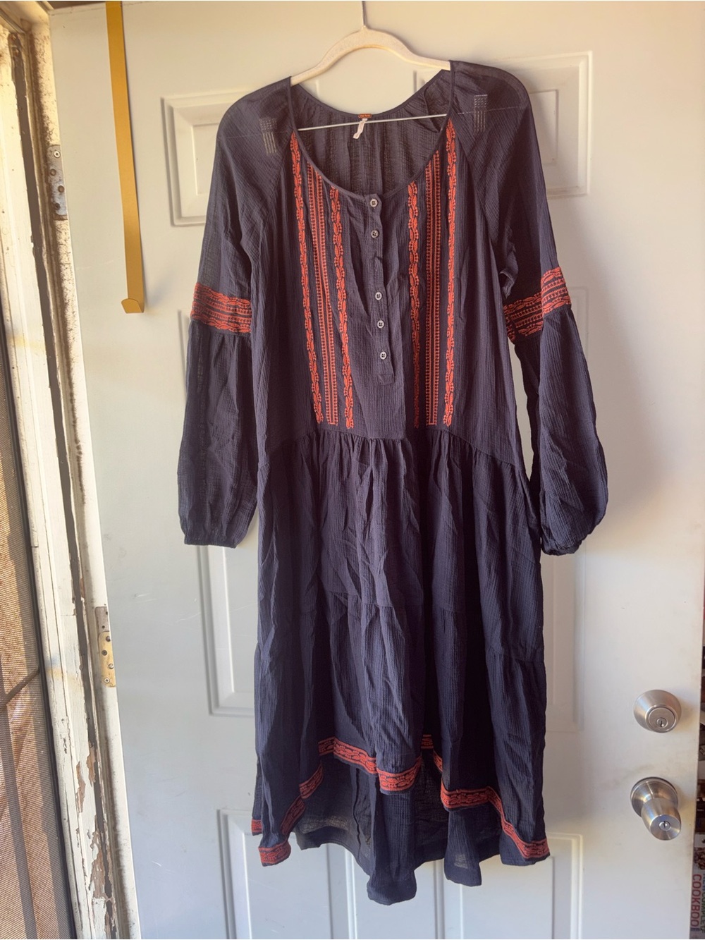 Free People navy Light Heart high/low dress size S